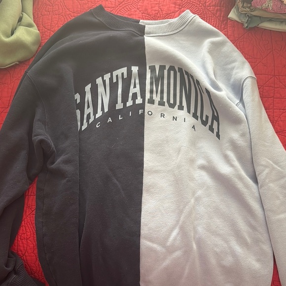 Santa Monica California Crewneck: Navy and Light Blue - Picture 2 of 4